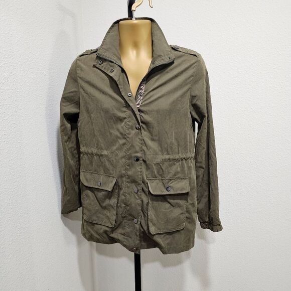 Hiking Outdoor Jacket Womens Sm Army Drab Green Cargo Utility Gorpcore Camping - Picture 5 of 7